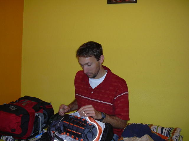 Ed in the hostel.