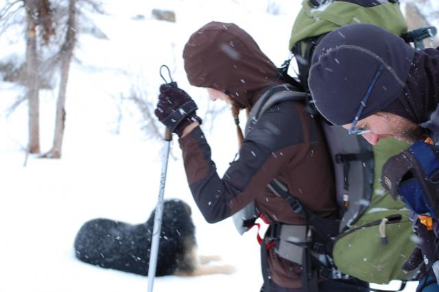 Christie, John, and blowing snow